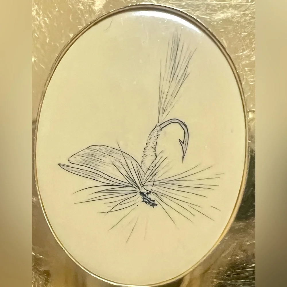 Barlow Vintage Goldtone Fly Fishing Money Clip